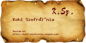 Kohl Szofrónia névjegykártya